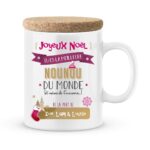 Cadeau noël nounou. Mug personnalisé meilleure nounou du monde