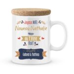 Cadeau noël nounou. Mug personnalisé nounou on t'aime fort