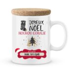 Cadeau noël nounou. Mug personnalisé joyeux noël nounou