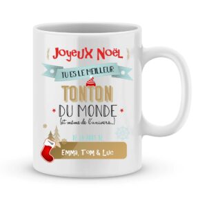 Cadeau noël tonton. Mug personnalisé tu es le meilleur tonton