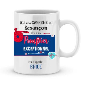 Cadeau pompier - mug personnalisé pompier exceptionnel