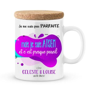 Cadeau atsem. Mug personnalisé atsem presque parfaite