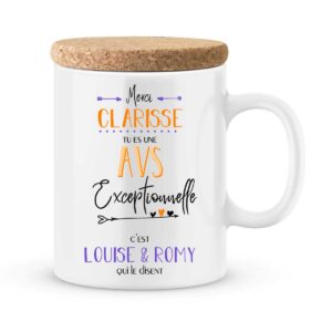 Cadeau AVS. Mug personnalisé AVS exceptionnelle avec prénoms