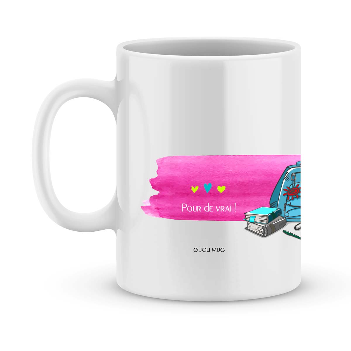 Cadeau maîtresse. Mug personnalisé prénoms maîtresse trop géniale