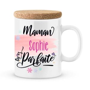 Cadeau maman | Mug personnalisé prénoms maman tu es parfaite