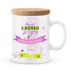 Cadeau nounou. Mug personnalisé nounou je t'aime comme mon doudou