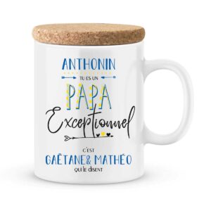 Cadeau papa | Mug personnalisé prénoms pour un papa exceptionnel