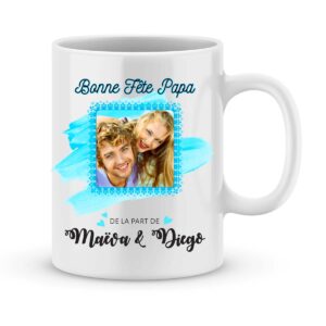 Cadeau fête des pères | Mug personnalisé photo papa au top