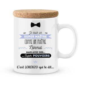 Cadeau maître. Mug personnalisé maître avec des super pouvoirs