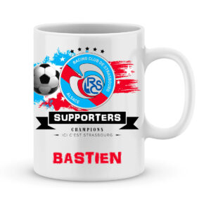 Mug personnalisé avec un prénom foot Strasbourg