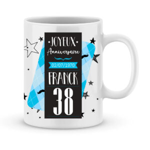 Cadeau anniversaire | Mug joyeux anniversaire personnalisé garçon