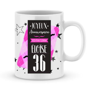 Cadeau anniversaire | Mug joyeux anniversaire personnalisé fille