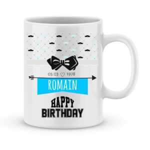 Cadeau anniversaire | Mug personnalisé happy birthday modèle garçon