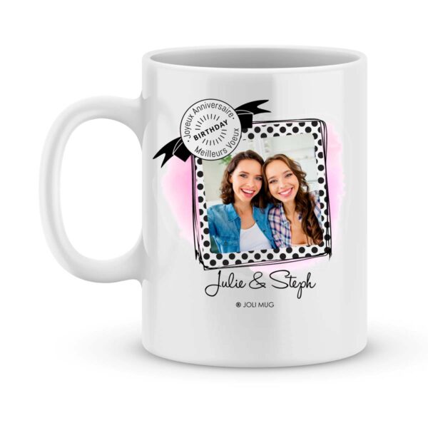 Cadeau anniversaire | Mug personnalisé happy birthday modèle fille