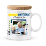 Cadeau anniversaire | Mug personnalisé joyeux anniversaire et au top