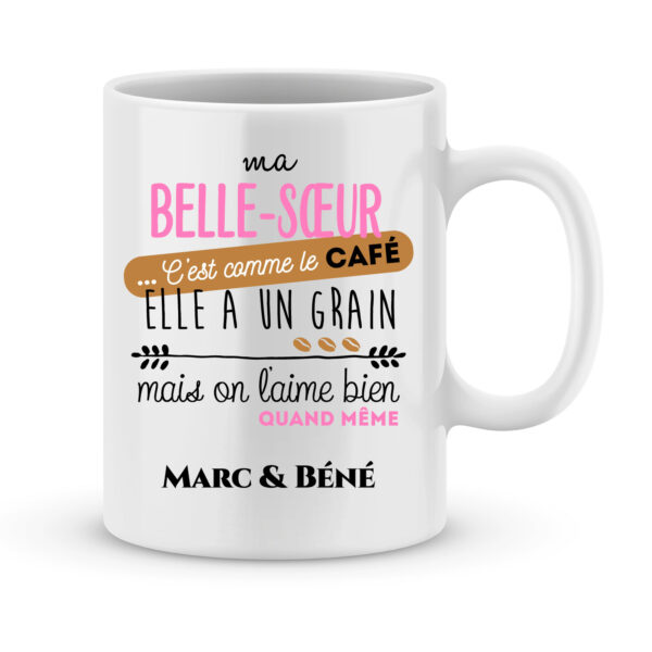 Mug personnalisé prénom c'est comme le café, tasse café originale