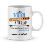 Cadeau humour. Mug personnalisé il a un grain avec prénom