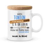 Cadeau humour. Mug personnalisé il a un grain avec prénom