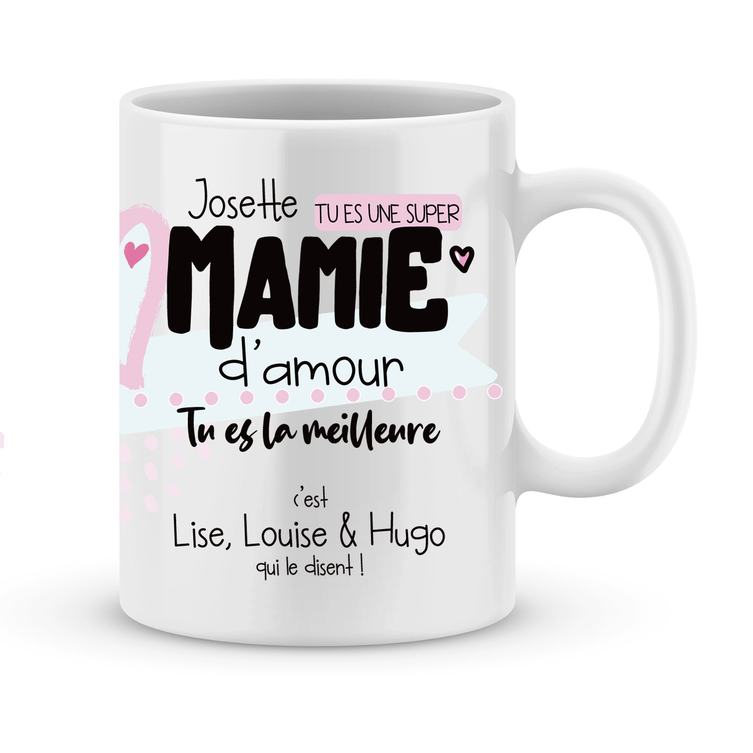 Cadeau mamie - Mug personnalisé tu es une mamie d'amour - JoliMug