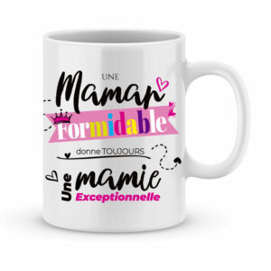 Cadeau mamie - Mug personnalisé maman formidable - mamie exceptionnelle