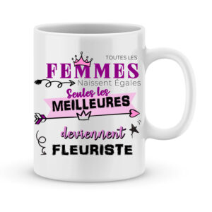 Cadeau personnalisé - mug avec le métier et le prénom de votre choix. Modèle femme