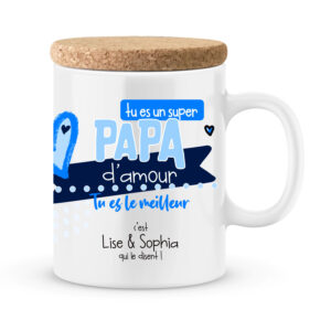 Mug Personnalisé Fête des Pères Idée cadeau pas cher mon papa c'est le plus  fort du monde