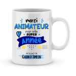 Cadeau pour animateur. Mug merci pour cette super année