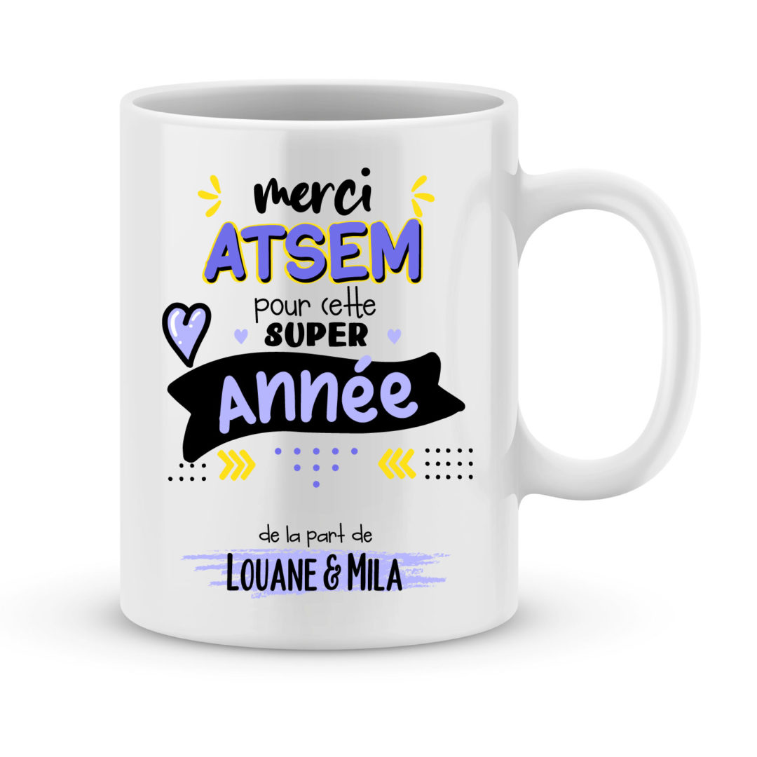 Mug Personnalisé « Merci Maître » – 330 Ml, Céramique, Imprimé En France, Avec Boîte Kraft – Cadeau Fin D'année Scolaire Tasse Personnalisée école