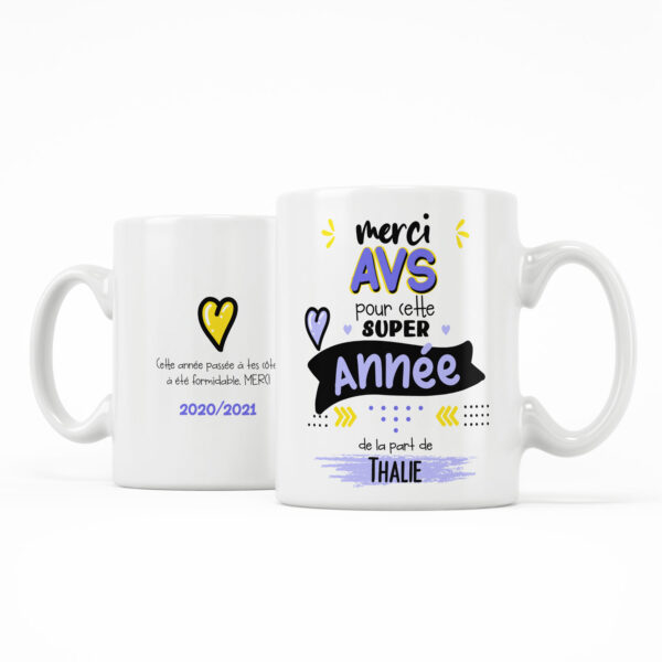 Cadeau AVS Merci. Mug merci AVS pour cette super année