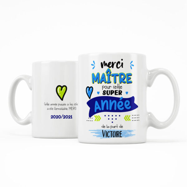 Cadeau pour maître. Mug personnalisé pour maître merci