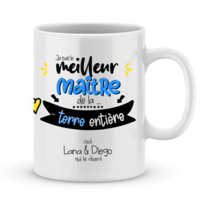 Cadeau pour maître. Mug personnalisé meilleur maître de la terre