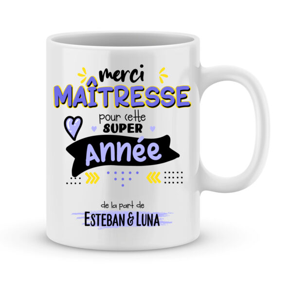 Tasse, Mug, Cadeau Maîtresse, Merci Maîtresse