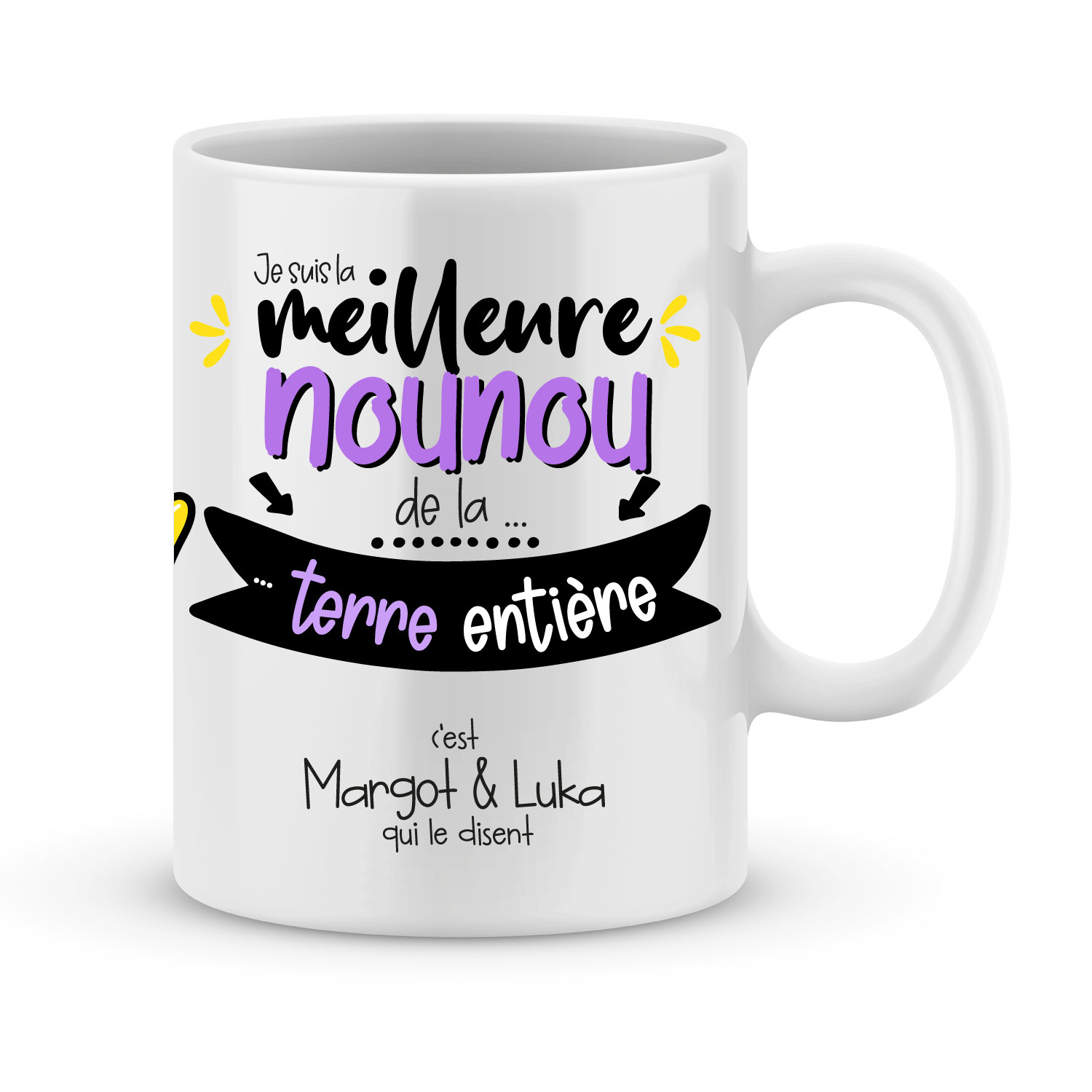 Paroles d'amour Cadeau Nounou Noel Anniversaire La meilleure Nounou du  monde entier Idée cadeau Noël fêtes de fin d'année Tasse originale pour ma  Nounou : : Cuisine et Maison