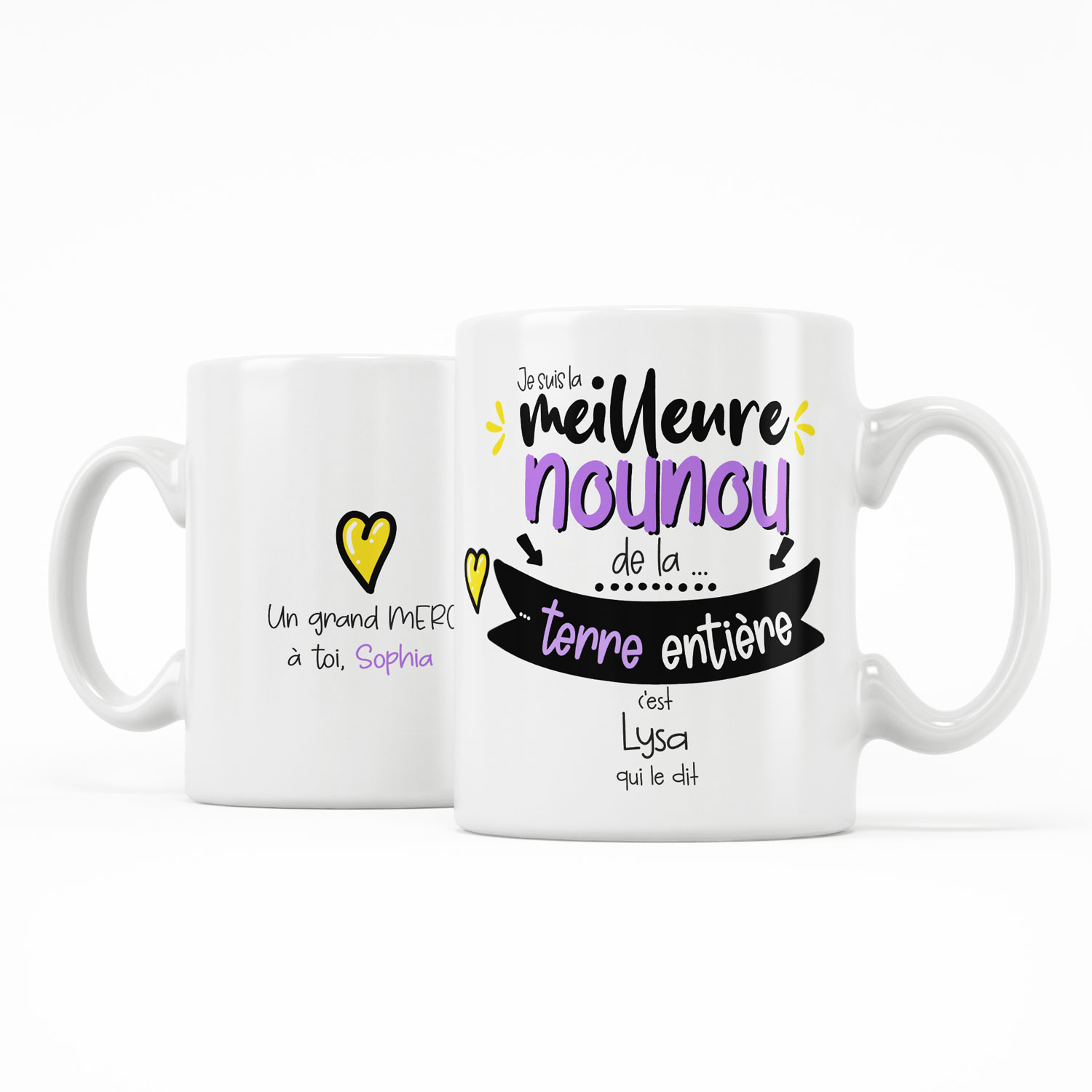 Mug personnalisé meilleure nounou , idée cadeau fin d'année