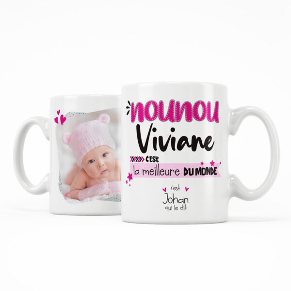 Mug nounou avec photo. Mug nounou c'est la meilleure du monde