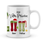 Cadeau mamie noël. Mug personnalisé avec prénoms et illustrations