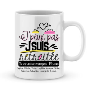 Cadeau original départ retraite - Mug j'suis retraité modèle pour femme