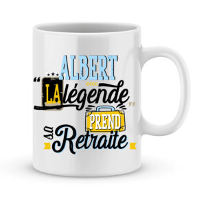 Mug cadeau départ en retraite - Mug personnalisé la légende prend sa retraite