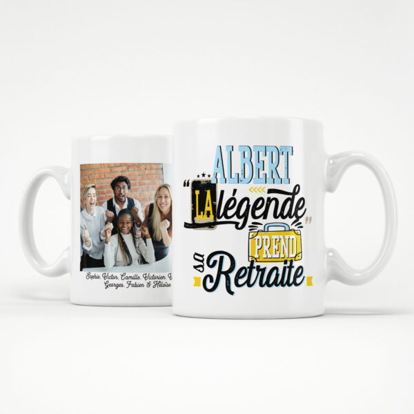 Mug cadeau départ en retraite - Mug personnalisé la légende prend sa retraite