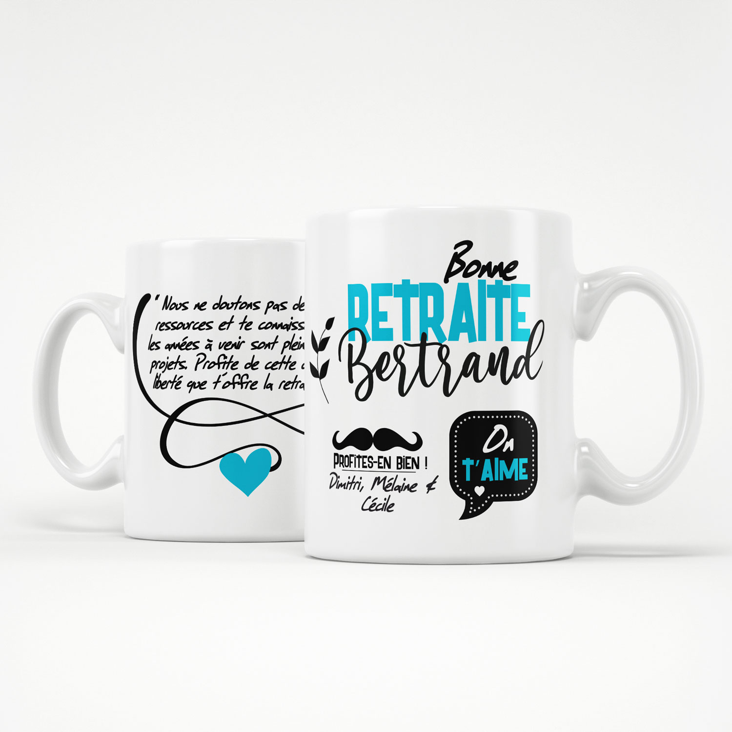 Idée cadeau retraite - Mug à personnaliser ; bonne retraite (modèle homme)