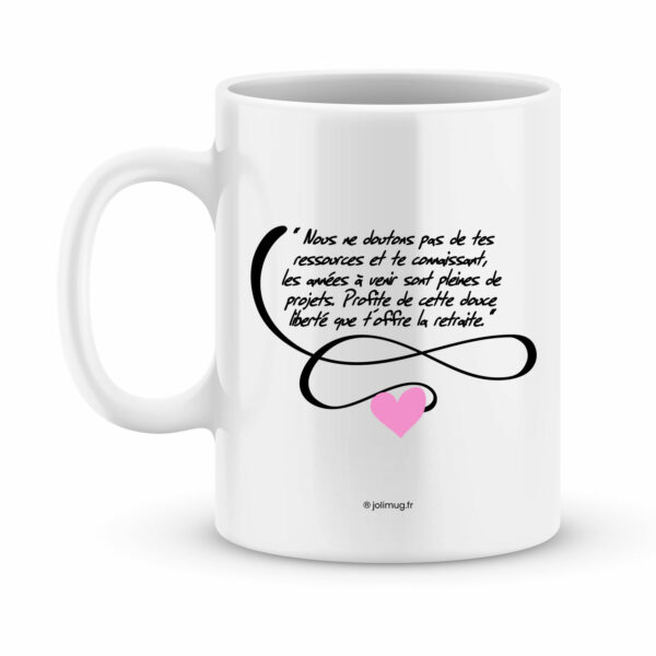 Idée cadeau retraite - Mug à personnaliser ; bonne retraite (modèle femme)