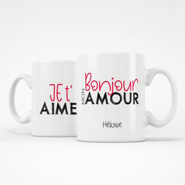 Idée cadeau saint valentin - Mug à personnaliser bonjour mon amour