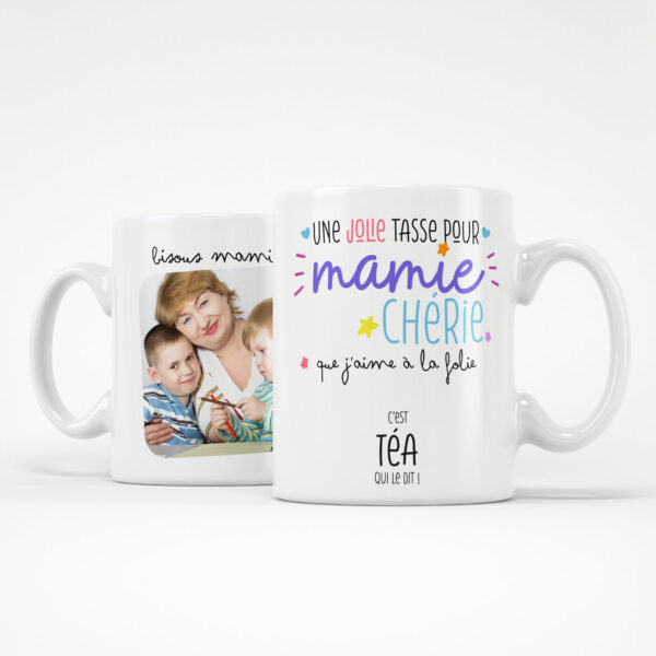 Cadeau pour mamie - Mug personnalisé pour mamie chérie avec prénoms