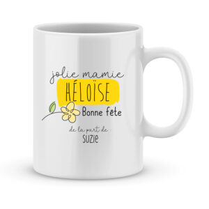 Cadeau bonne fête mamie - Mug à personnaliser jolie mamie et prénoms