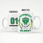 Mug AS Saint Etienne Foot Ligue 1 à personnaliser avec prénom et numéro