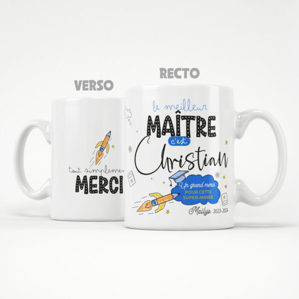 Idée cadeau pour maître. Mug personnalisé le meilleur maître