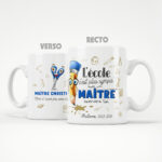 Cadeau pour maître d'école. Mug personnalisé pour un maître sympa