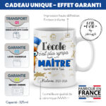 Cadeau pour maître d'école. Mug personnalisé pour un maître sympa
